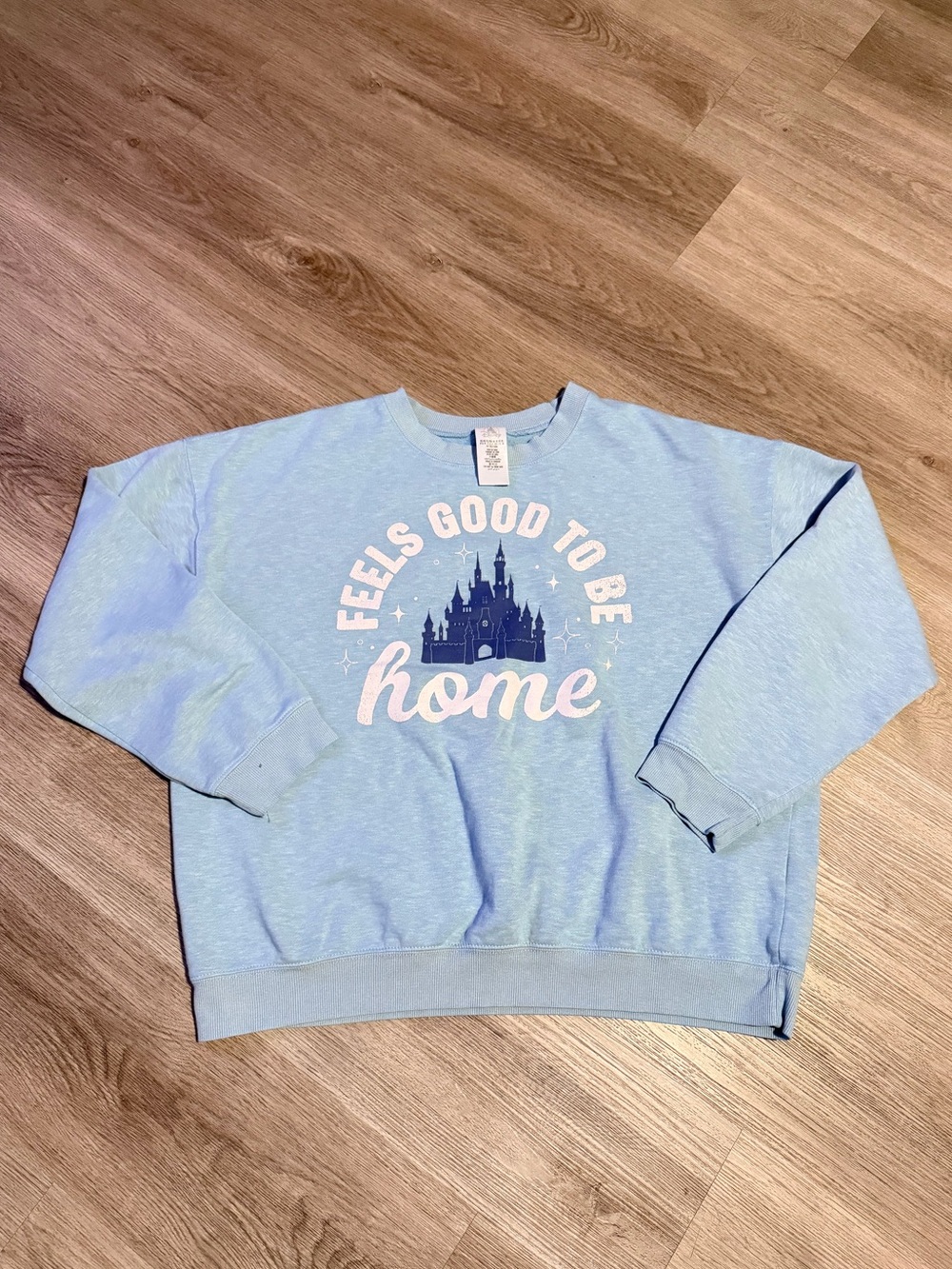 Disney Parks Feels Good to be Home Sweatshirt Blue Castle Fleece Sweater